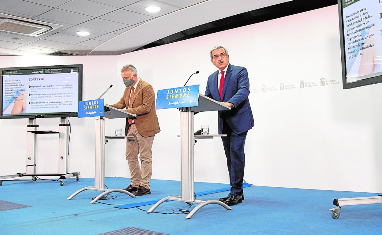 Ángel Víctor Torres y Román Rodríguez presentaron esta semana el proyecto de ley presupuestario. 