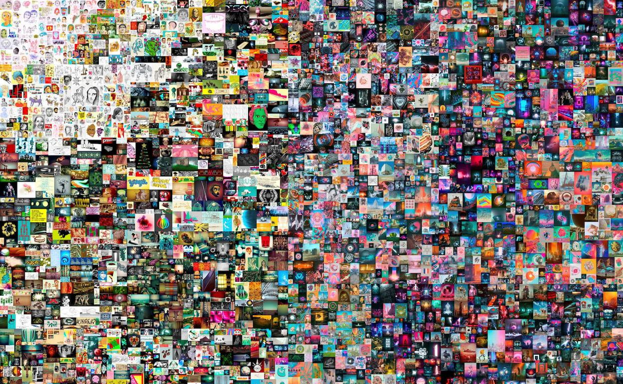 Macrocollage digital 'Everydays: los primeros 5.000 días', creado por Beeple y cuyo 'token' se vendió por casi 60 millones de euros.