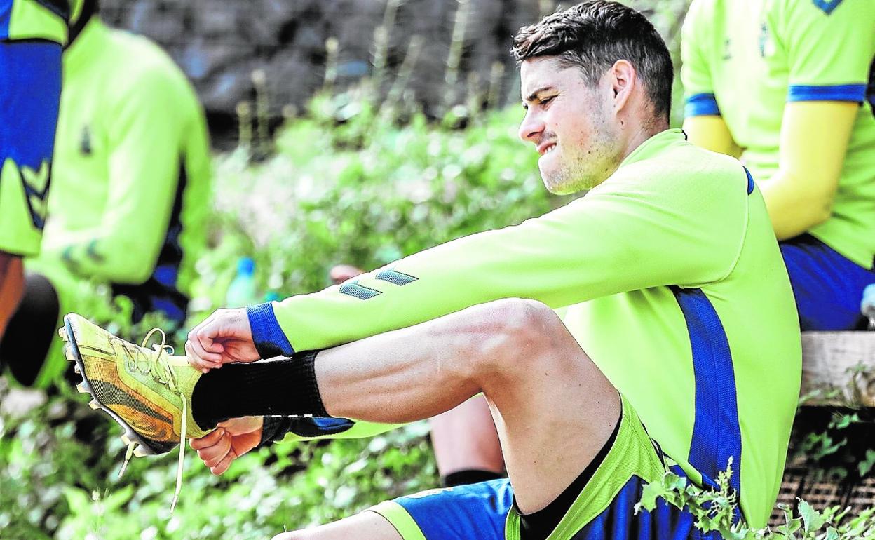 Sergio Ruiz, en una imagen tomado antes de una sesión de entrenamiento en la Ciudad Deportiva. 