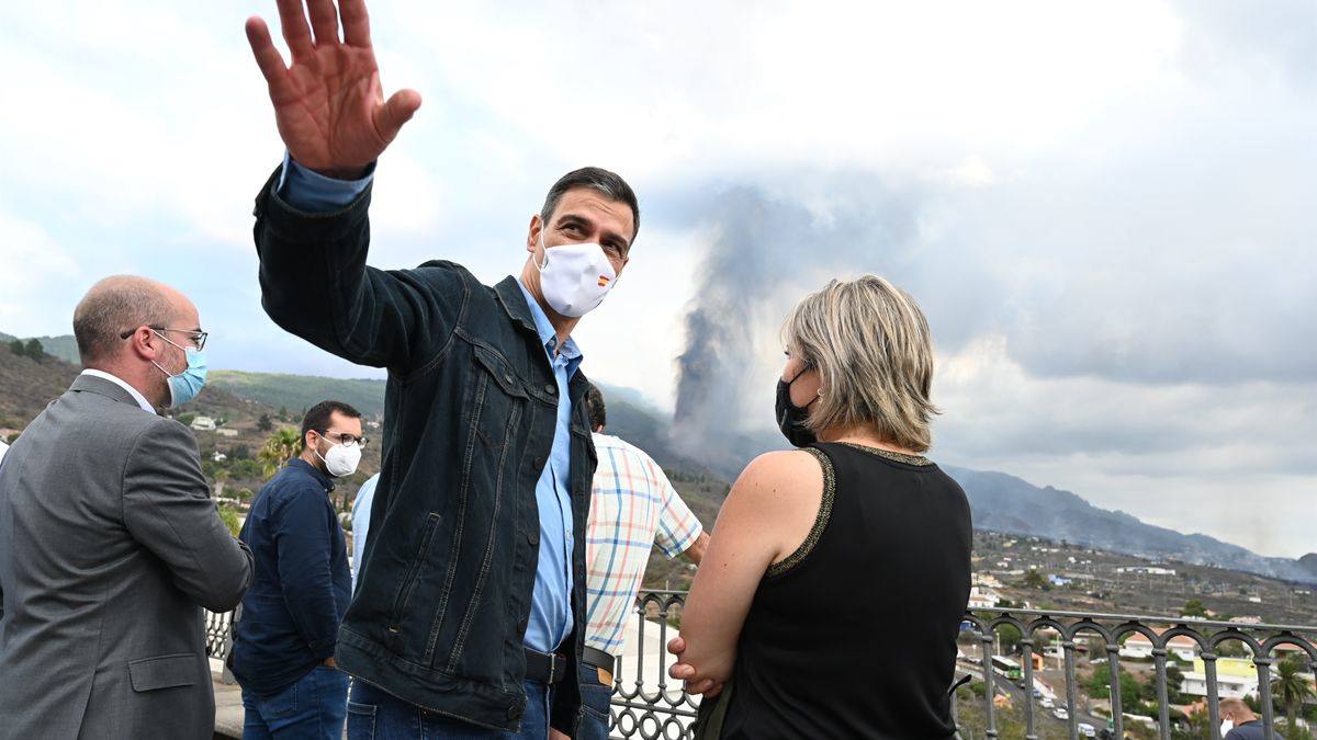 Pedro Sánchez en La Palma. 