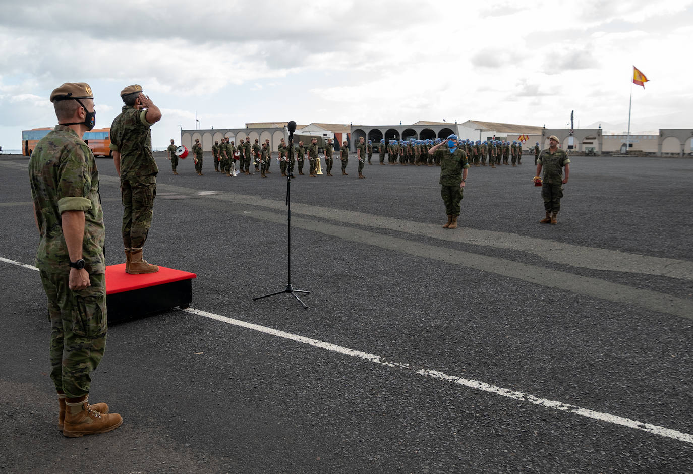 Un momento del acto celebrado en la tarde de este domingo, antes de partir hacia el Líbano. 