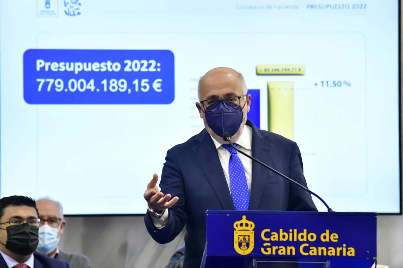 Un momento de la presentación de los presupuestos del Cabildo para 2022. 