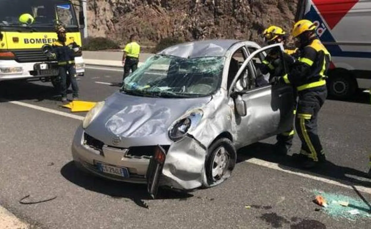 Foto de archivo de un accidente de tráfico en Gran Canaria. 