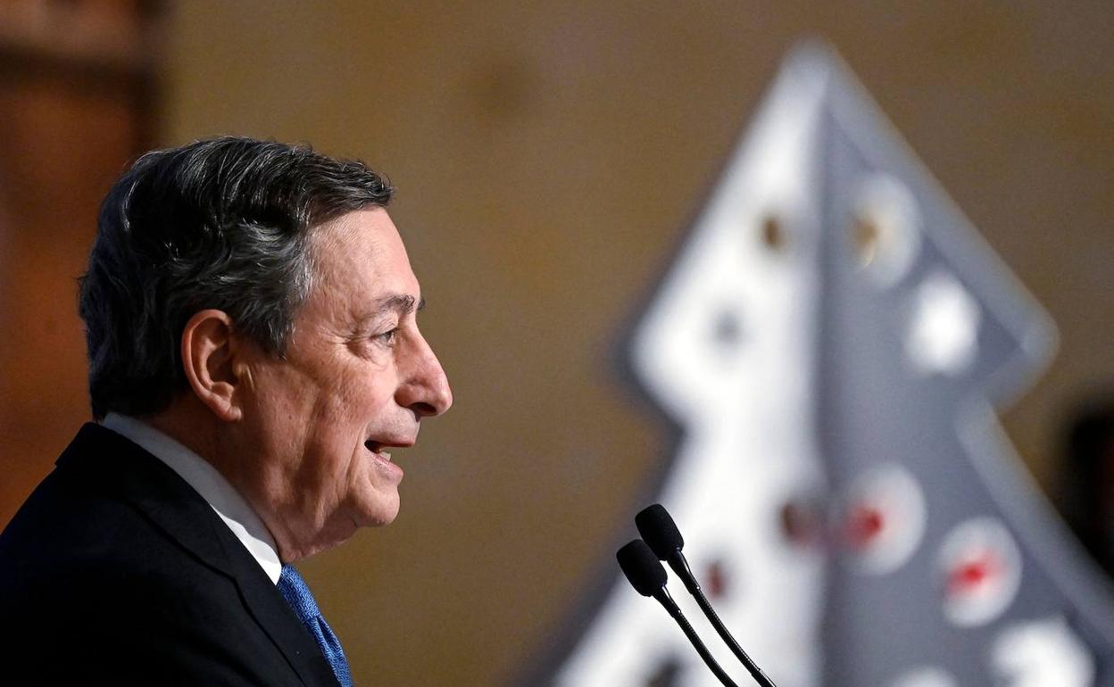 Mario Draghi, durante la rueda de prensa ofrecida este miércoles.