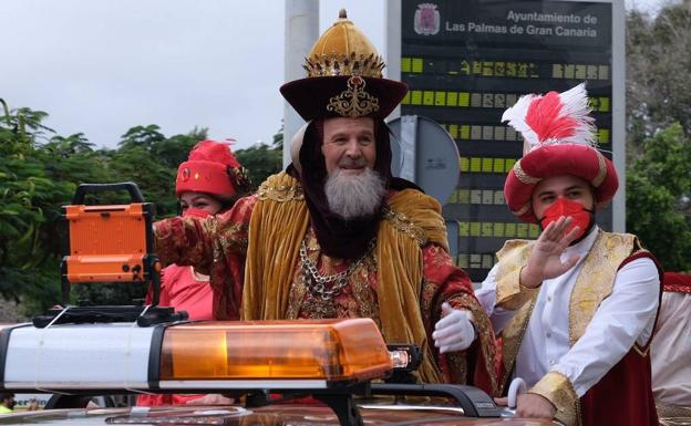 Imagen de la llegada de los Reyes Magos a la capital grancanaria.