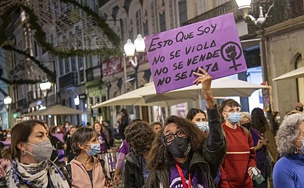 Imagen de archivo de la manifestación del 25N, en la capital grancanaria. 