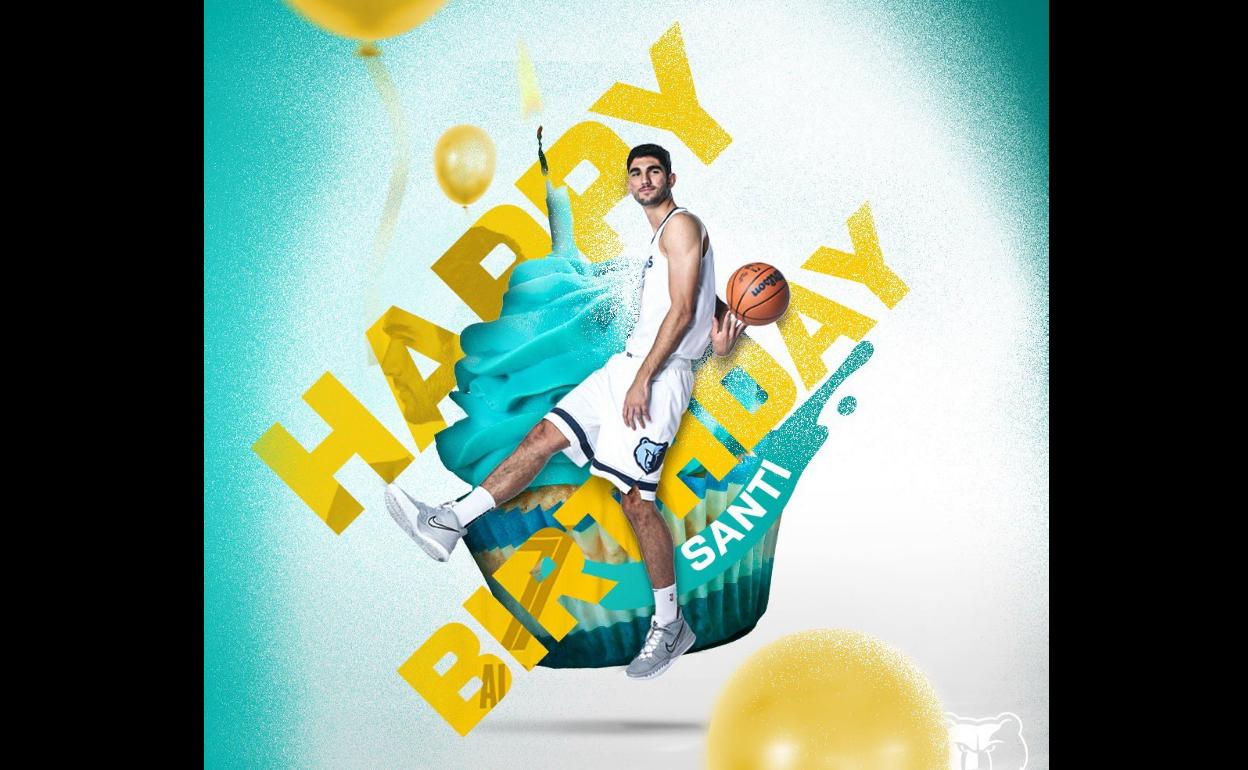 Así felicitaba el club a Aldama por su 21º cumpleaños en las redes. 