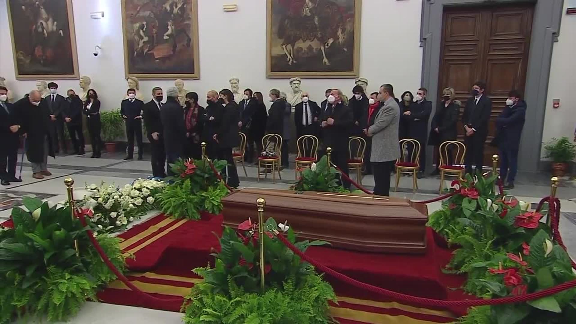 El féretro de David Sassoli llega al Ayuntamiento de Roma
