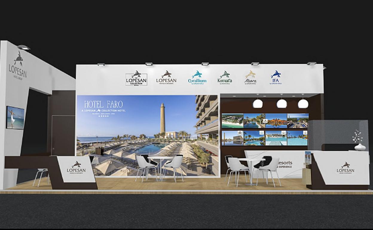 Los espacios abiertos predominan en el diseño del estand. 