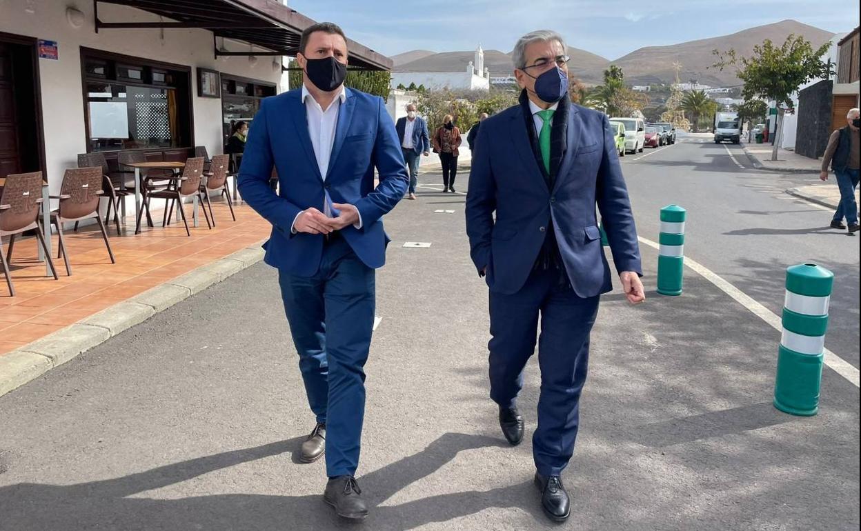 Imagen de la visita de Rodríguez a Lanzarote. 