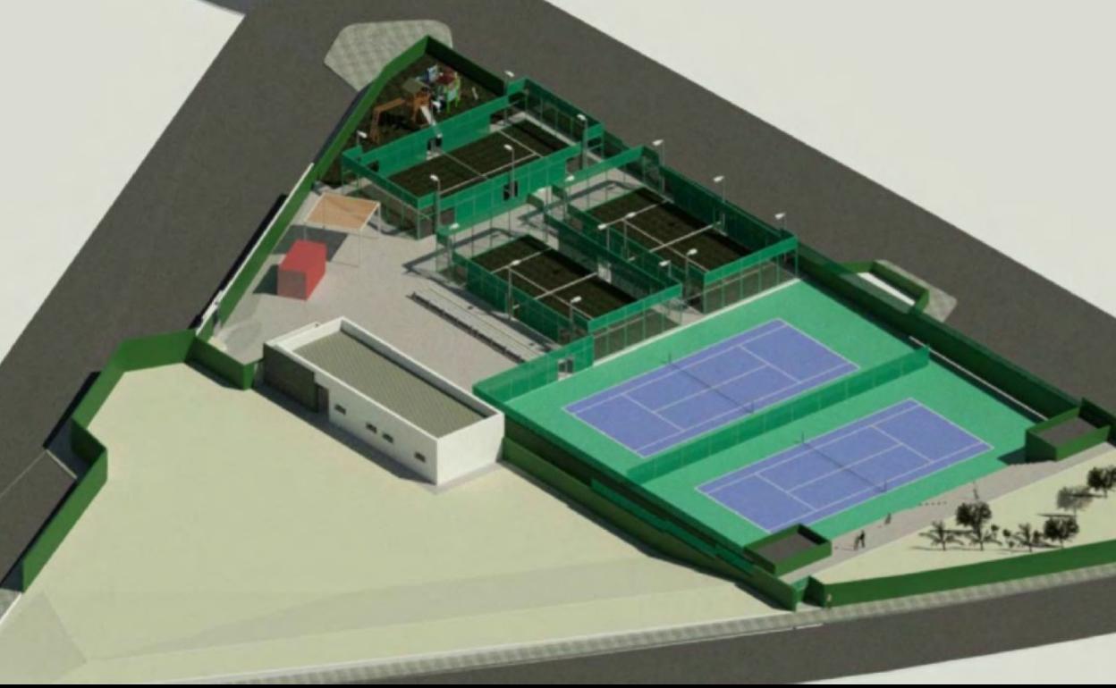 Así quedarán las pistas de tenis y pádel del barrio capitalino. 
