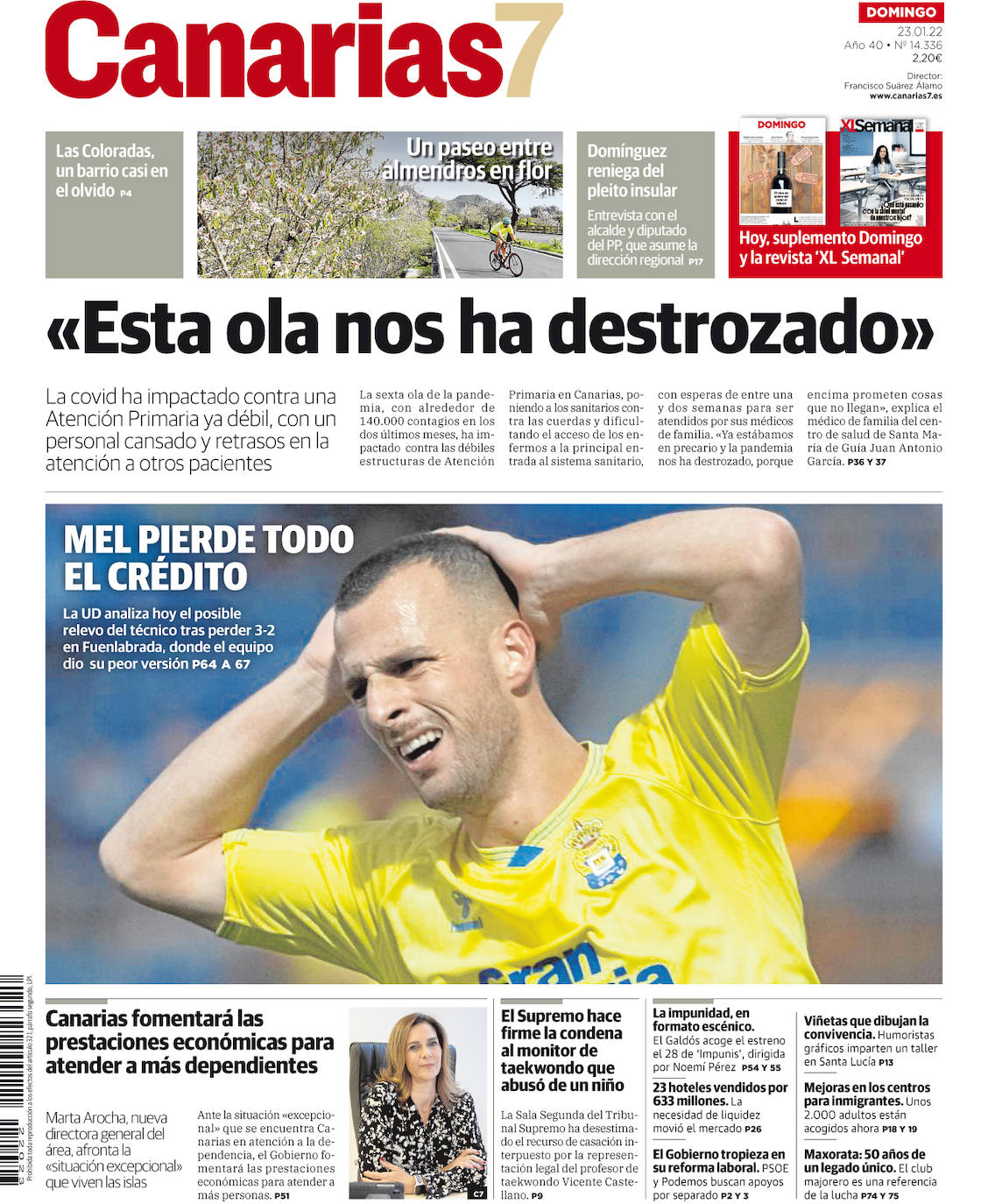 Vea la portada de CANARIAS7 de este domingo 23 de enero