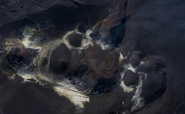 Imagen aérea del volcán de La Palma. 