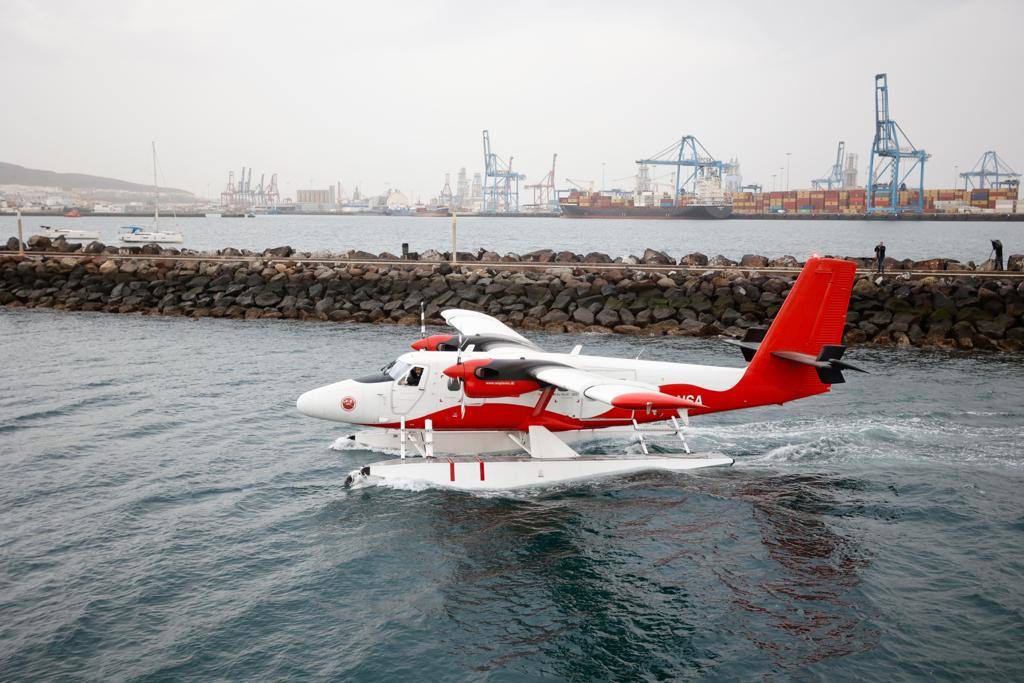 Fotos: Imágenes de la llegada del hidroavión en Las Palmas de Gran Canaria