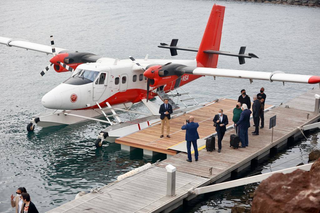 Fotos: Imágenes de la llegada del hidroavión en Las Palmas de Gran Canaria