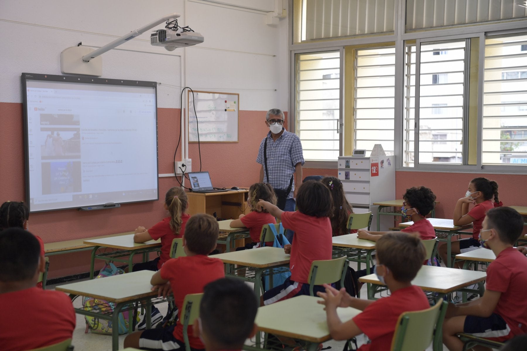 Imagen de archivo tomada a principios de curso en un colegio de la capital grancanaria. 