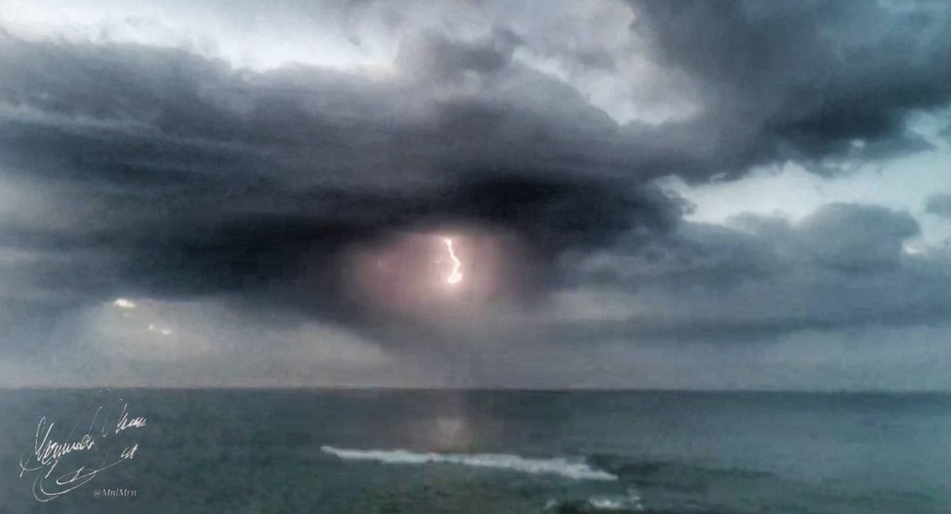 Imagen de un rayo tomado desde Maspalomas, en el sur de Gran Canaria. 