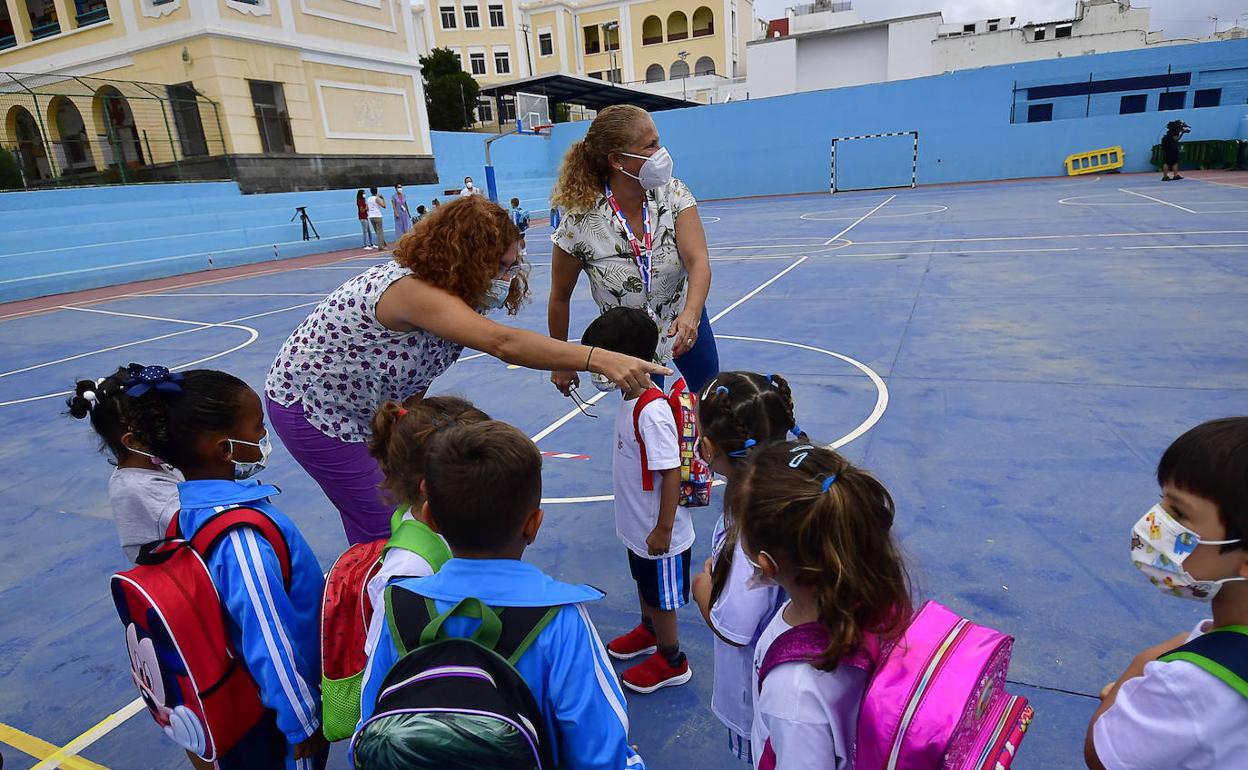 Imagen de archivo tomada en el patio de un colegio de la capital grancanaria. 