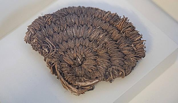 Uno de los tejidos vegetales encontrados en la cueva de Guayadeque. 