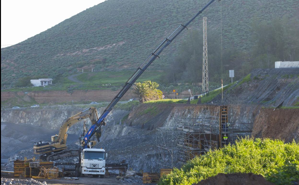 Imagen de archivo de las obras de la IV fase de la Circunvalación de Las Palmas de Gran Canaria. 