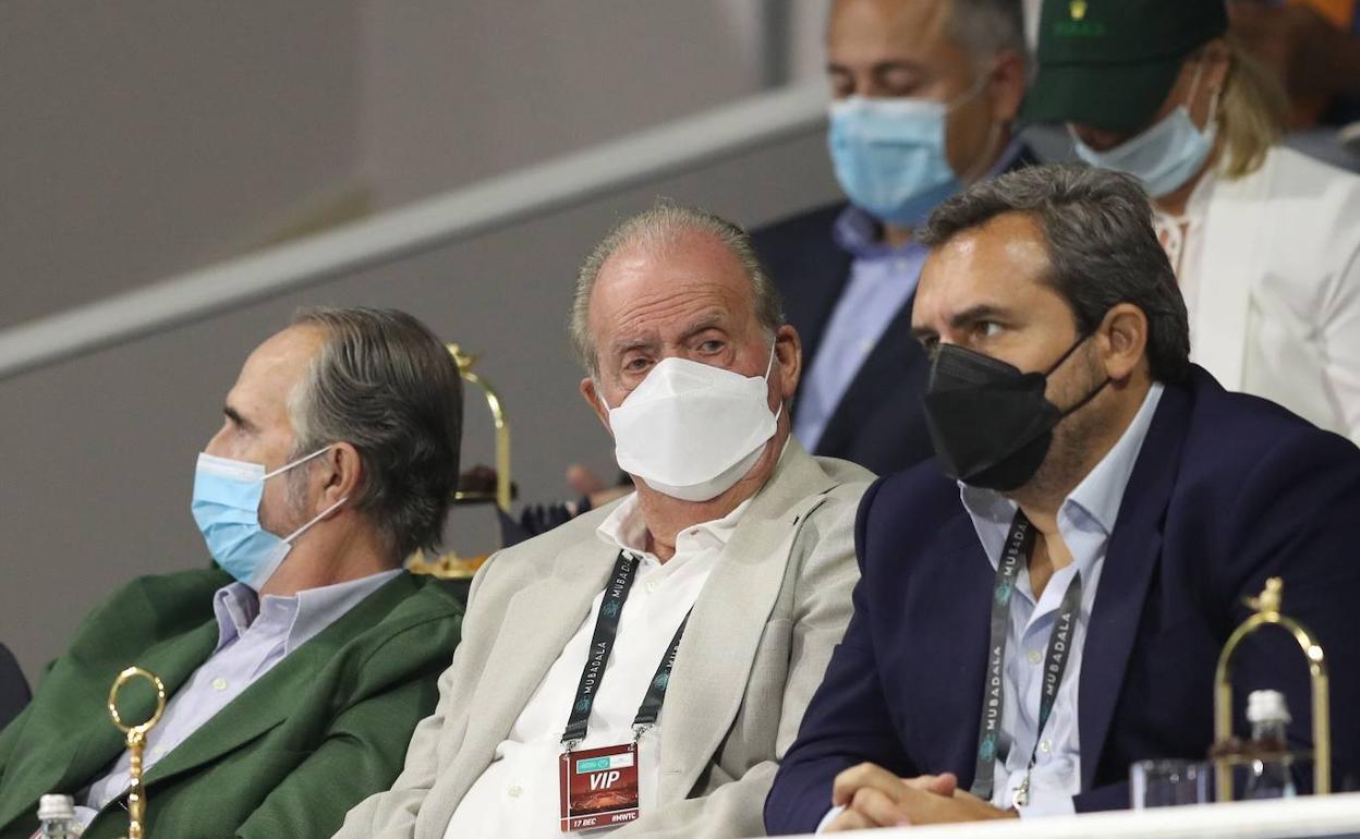 Juan Carlos I, en un partido de Nadal en Abu Dabi. 