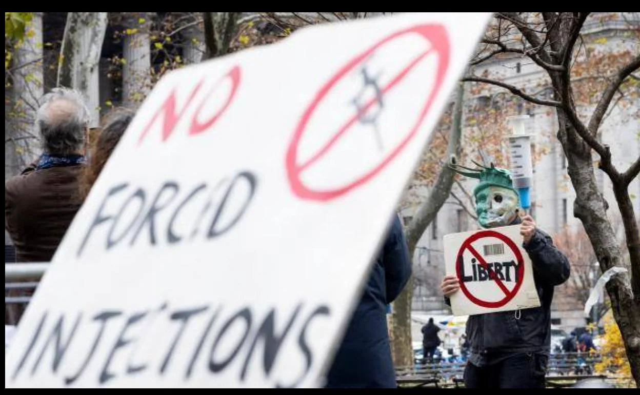 Manifestación antivacunas. 