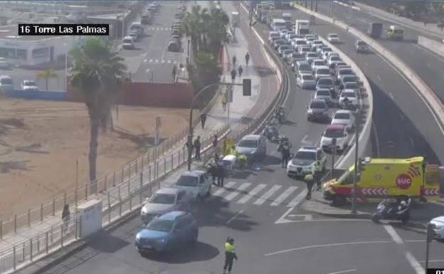 Una motorista herida en un accidente de tráfico en Gran Canaria