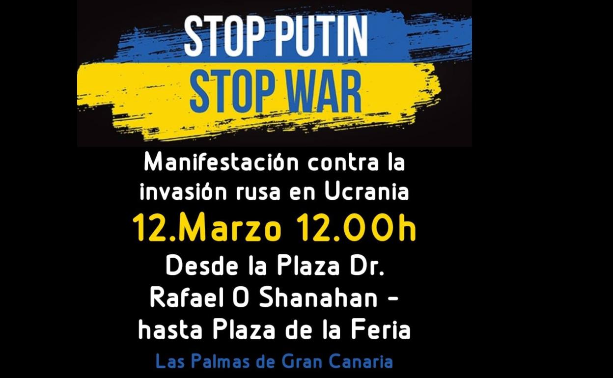 Protesta en la capital grancanaria contra la guerra en Ucrania