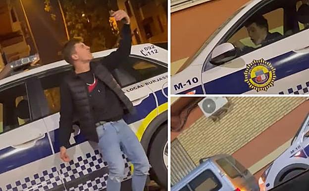 Se sube borracho a un coche de la Policía para hacerse un 'selfie' y lo acaba estrellando
