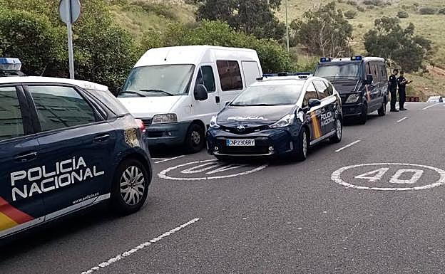 Imagen la Policía Nacional la tarde de este jueves en Ciudad de Campo. 