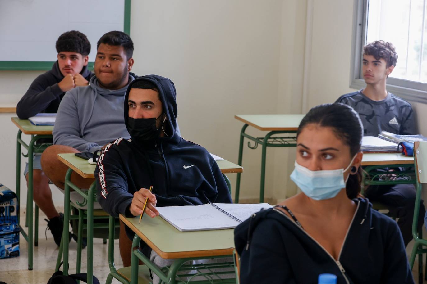 Imagen de esta mañana en el IES Santa María de Guía. 