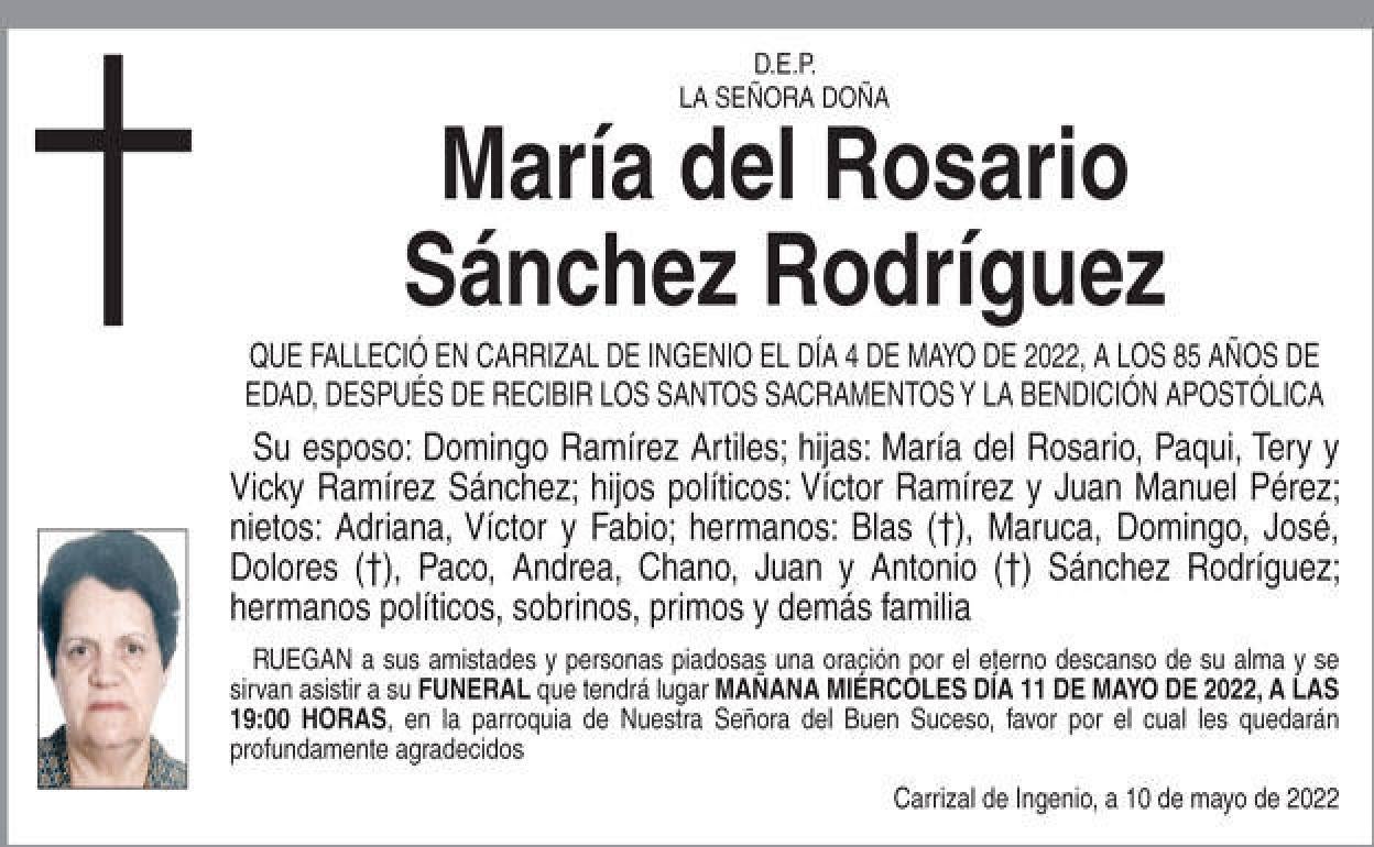 Mª del Rosario Sánchez Rodríguez