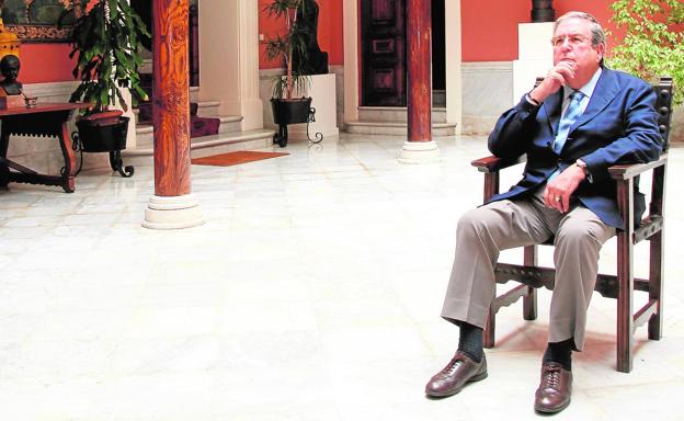 Alejandro del Castillo, en una entrevista en la casa familiar en Vegueta. 