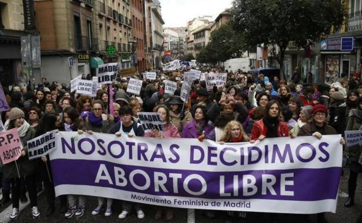 Imagen de archivo de una manifestación en favor del aborto celebrada en Madrid. 