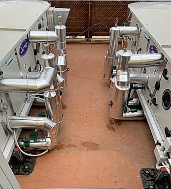 La maquinaria de climatización está instalada en la azotea de la Casa de Colón. 