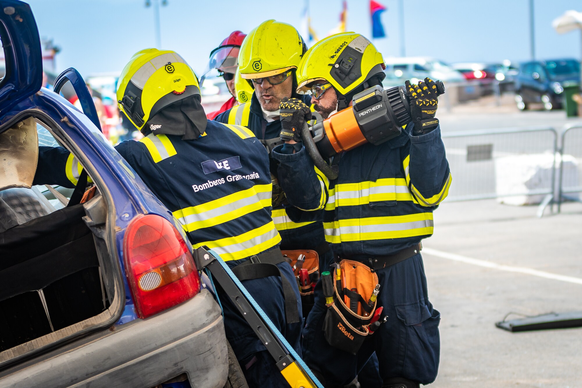 Fotos: Los bomberos de Gran Canaria cierran su intervención en el Encuentro Nacional de Rescate de Lanzarote