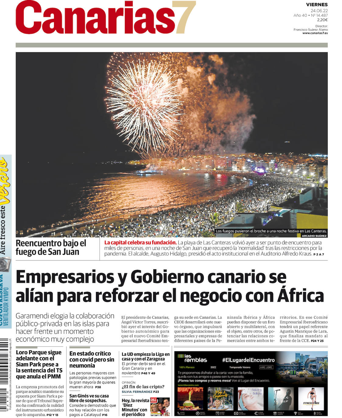 Vea la portada de CANARIAS7 de este viernes 24 de junio