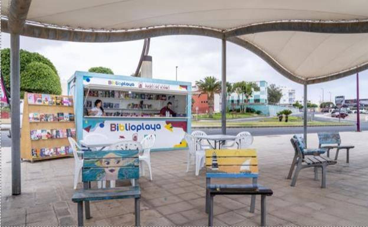 Espacio dedidado la Biblioplaya, en el barrio capitalino de Los Pozos. 