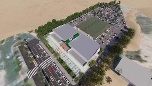 Fotos: Trabajos de la obra que va a restituir la escollera de la Avenida Marítima