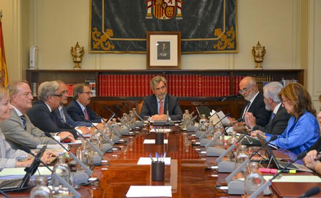 El Consejo General del Poder Judicial durante una reunión el pasado lunes.