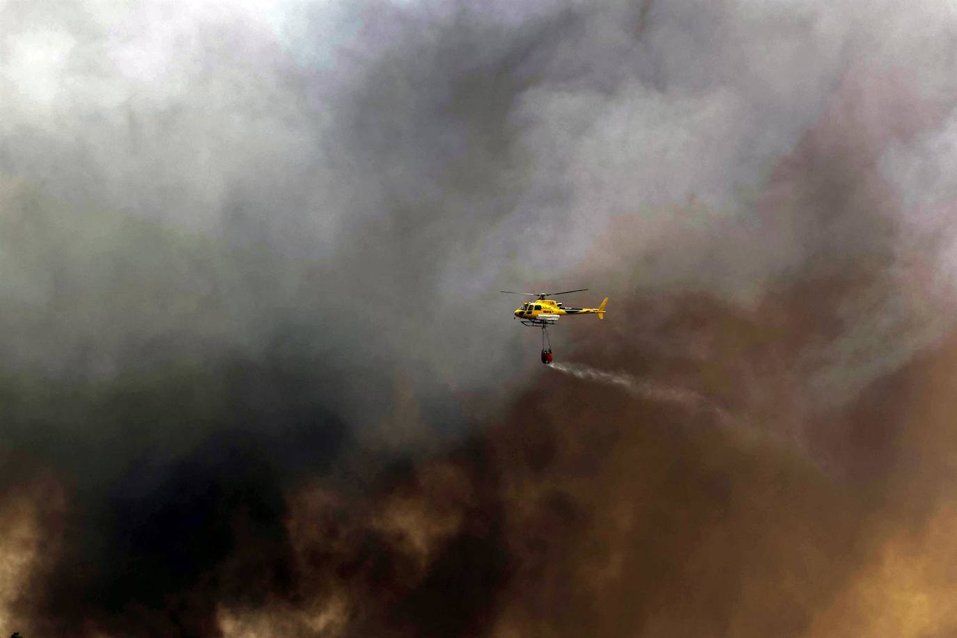 Fotos: Incendio forestal que se ha declarado en la zona de Los Campeches en Los Realejos
