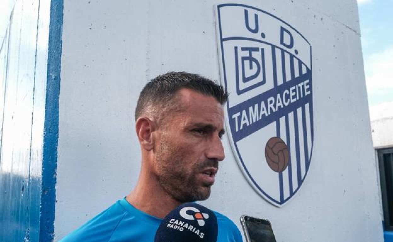 David García en su presentación con la UD Tamaraceite 