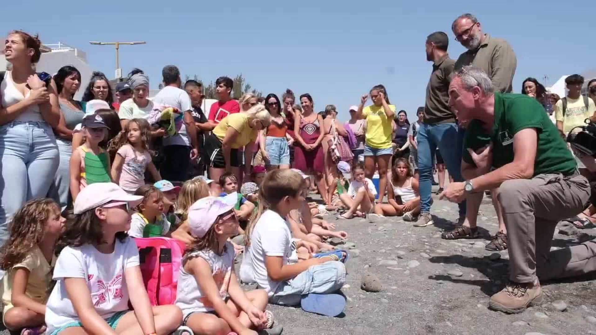 Suelta de una tortuga boba en Pozo Izquierdo