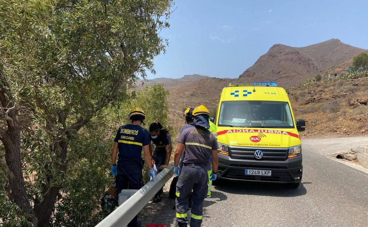 Un ciclista herido grave tras una caída en Telde