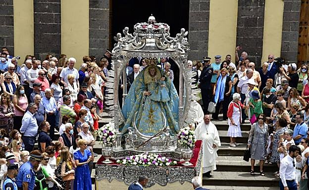 Procesión de la Virgen de Guía este lunes. 