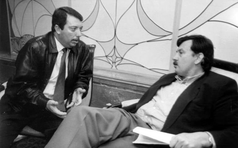 Emilio José Fresco Rodríguez (i), Partido Socialisata Canario y Oswaldo Brito (d), ICAN.