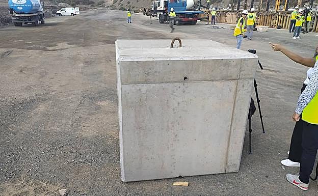 Detalle de uno de los bloques de prueba. 