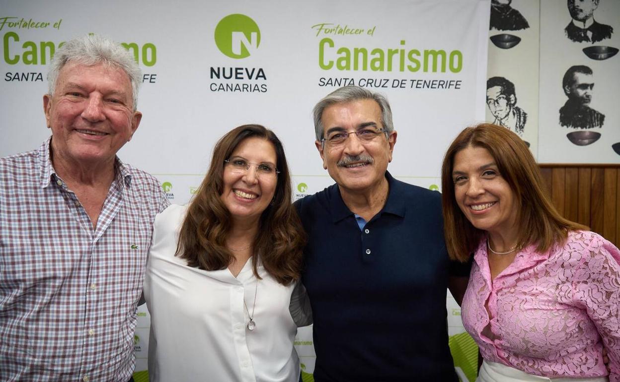 De izquierda a derecha, Pedro Quevedo, Odalys Padrón, Román Rodríguez y Carmen Hernández, este sábado en Tenerife. 