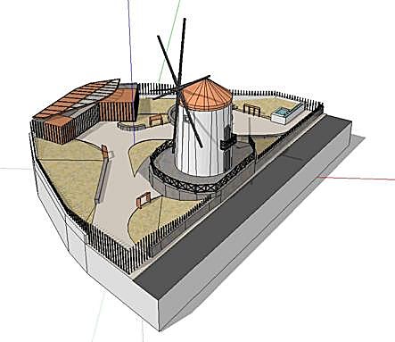 Infografía de la musealización del Molino de Viento de Mogán.
