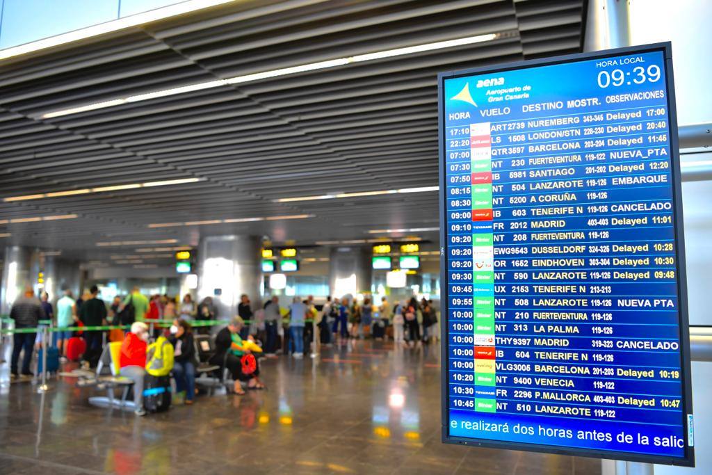 Fotos: Retrasos y cancelaciones en el aeropuerto de Gran Canaria por el paso de &#039;Hermine&#039;